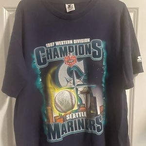 vintage 1997 seattle mariners starter division champions t-shirt